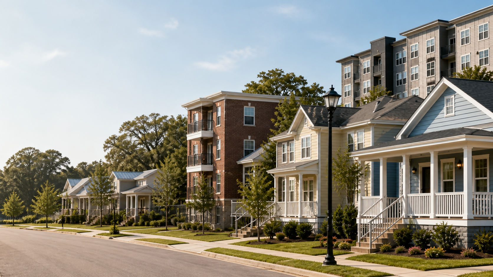 A connected neighborhood illustrating the housing journey
